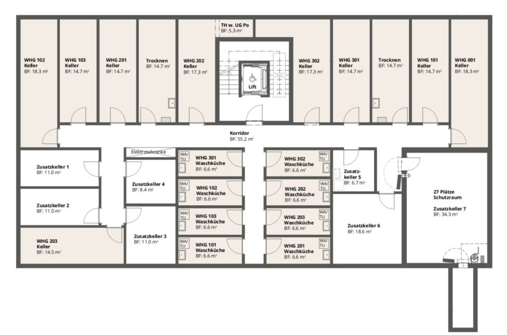 Grundriss Kellerplan