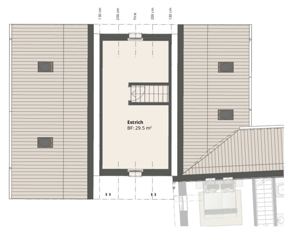 5-Zimmerhaus Grundriss Estrich